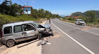 Ordu'da iki araç ve motosikletin karıştığı kazada 7 kişi yaralandı