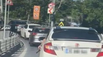 Sarıyer'de trafikte araçtan silah gösteren şüpheli yakalandı; silah oyuncak çıktı
