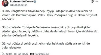 Venezuela Cumhurbaşkanı Vekili Rodriguez bugün Türkiye'ye geliyor