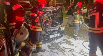 Çorum'da otomobil yangını