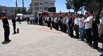 Derik'te yangın söndürme ve tahliye tatbikatı gerçekleştirildi