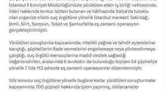 İstanbul merkezli 7 ilde 54 şüpheliye yönelik operasyon