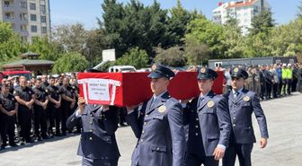 Konya’da yangında şehit olan itfaiye eri son yolculuğuna uğurlandı