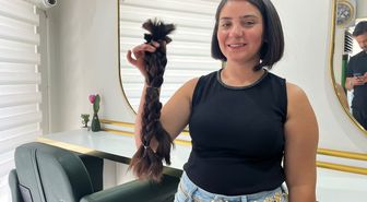 Lenfomayı yenen Özlem, saçlarını kanser hastaları için bağışladı