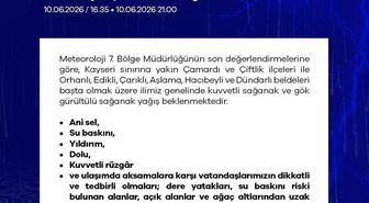 Niğde için kuvvetli yağış uyarısı