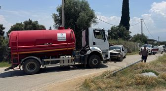 Ödemiş'te vidanjör ile otomobilin çarpıştığı kazada 1 kişi yaralandı