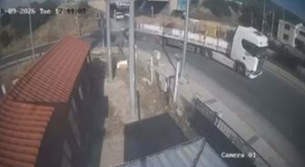 TIR'a çarpan otomobilin sürücüsünün öldüğü kaza kamerada