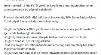 İzmir merkezli 12 ilde FETÖ operasyonu: 80 şüpheli yakalandı