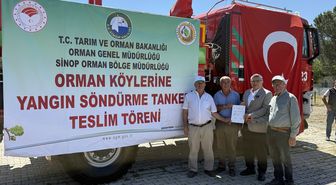 Durağan'da orman köylerine su tankeri tahsis edildi