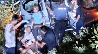 Kontrolden çıkan araç şarampole yuvarlandı: 2 yaralı