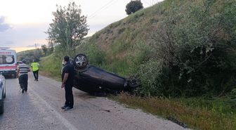 Malatya'da kontrolden çıkan otomobil devrildi: 1 yaralı