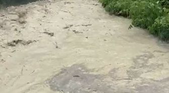 Mudurnu'da Sağanak Yağmur Tarım Arazi ve Yolları Sular Altında Bıraktı