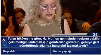 Tufan hikâyesine göre, Hz. Nuh'un gemisinden suların çekilip çekilmediğini anlamak için gönderilen güvercin, gemiye geri döndüğünde ağzında hangisini