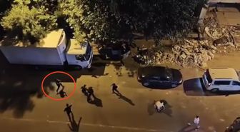 1 kişinin silahla yaralandığı kavga kamerada