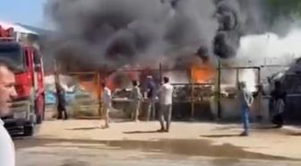 Bursa'da hurda firmasının deposunda yangın