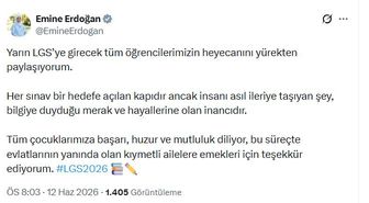 Emine Erdoğan’dan LGS öğrencilerine başarı mesajı