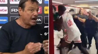 İşte Ergin Ataman'a ağzını bozduran kavganın görüntüleri