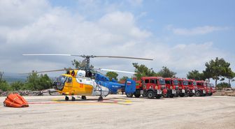 Mersin'de helikopter destekli orman yangını tatbikatı yapıldı