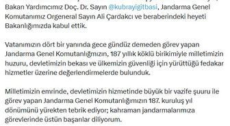 İçişleri Bakanı Çiftçi, Jandarma Teşkilatı'nın 187. Kuruluş Yıl Dönümünü Kutladı