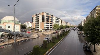 Çorum'da sağanağın ardından gökkuşağı oluştu