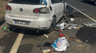 Tekirdağ'da devrilen otomobildeki çift yaralandı