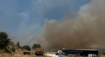 Çanakkale'de bozuk orman alanında çıkan yangına müdahale ediliyor