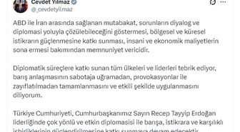 Cumhurbaşkanı Yardımcısı Yılmaz: ABD-İran mutabakatı memnuniyet verici