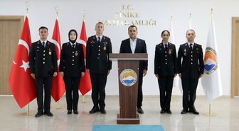 Finike İlçe Jandarma Komutanı Karakaya, Finike Kaymakamı Çelik'i ziyaret etti