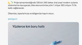 Isparta Atabey Sulaması Yenileme Projesi'nde sona yaklaşıldı