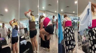 Bagaj ücretinden kaçmak için yaptığı şey herkesi şaşırttı: Hafiflesin diye üst üste giydi