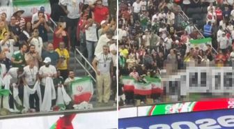İran maçına damga vuran 'katliam' pankartı