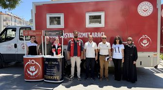 Mobil sosyal hizmet aracı Alaçam'da hizmet verdi