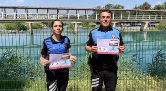 Mersin'de yasak olmasına rağmen baraj gölünde yüzenlere karşı denetim yapıldı