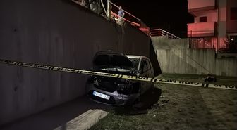 Karabük'te apartman bahçesine düşen otomobilin sürücü yaralandı