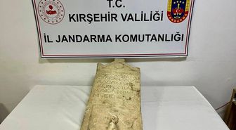 Kırşehir'de Roma dönemine ait mezar taşı ele geçirildi