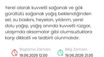 Meteoroloji Denizli için yerel kuvvetli sağanak ve dolu uyarısı yaptı