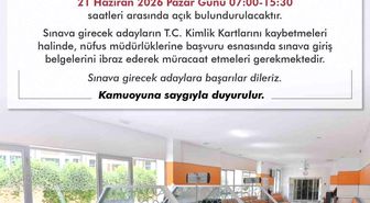 Nüfus müdürlükleri hafta sonu YKS adayları için açık olacak