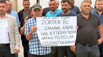 Yozgat'ta 4 aydır maaşlarını alamadıklarını ileri süren maden işçileri işvereni protesto etti