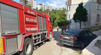 Alaplı'da alev topuna dönen piknik tüpü korkuttu