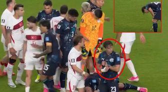 Türkiye'ye gol atan Paraguaylı futbolcu hakemin kolundaki saati çalmış