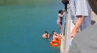 Köprüden göle düşen kadın kurtarıldı