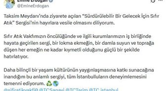 Emine Erdoğan'dan Taksim'deki Sıfır Atık Sergisine Destek