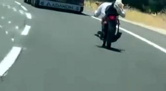 Gaziantep'te yoğun trafikte tehlikeli motosiklet yolculuğu