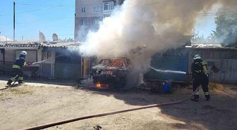 Tekirdağ'da otomobil ve garaj küle döndü