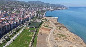 Akçaabat'ta bisiklet ve yürüyüş yolu projesinin çalışmaları sürüyor