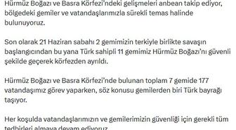 Bakan Uraloğlu: Türk sahipli 11 gemi Hürmüz Boğazı'nı güvenli şekilde geçti