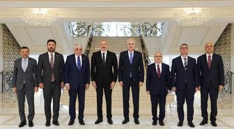 TBMM Başkanı Kurtulmuş, Bakü'de Azerbaycan Cumhurbaşkanı Aliyev tarafından kabul edildi