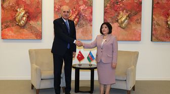 TBMM Başkanı Kurtulmuş, Bakü'de Azerbaycan Milli Meclisi Başkanı Gafarova ile görüştü