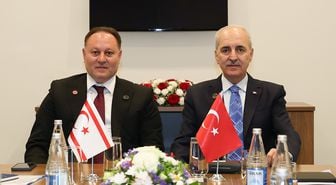 TBMM Başkanı Numan Kurtulmuş, KKTC Meclis Başkanı Ziya Öztürkler ile görüştü