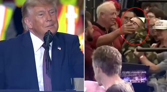 Trump'a 'Pedofil' şoku! Destekçilerinin önünde protesto edildi